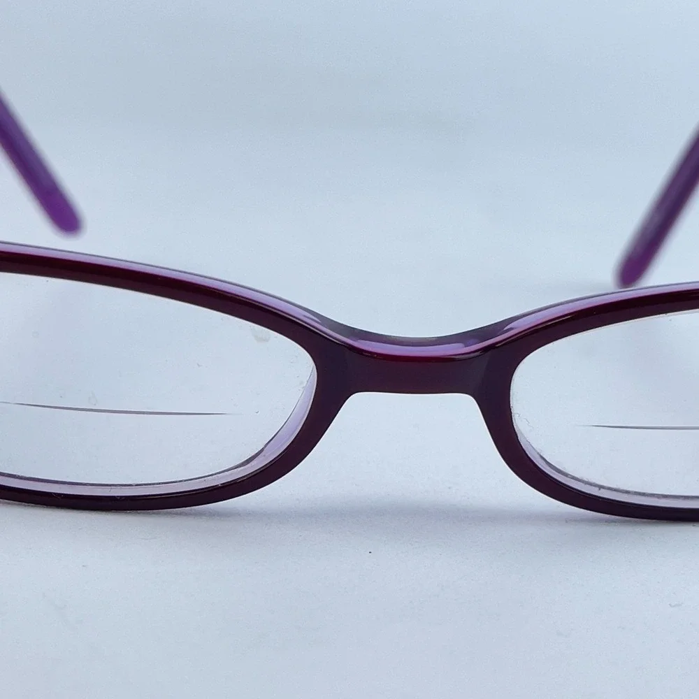 Funk Women Eyeglasses Purple & Brown Plastic Cat‎ Eye Full Rim 49-18-135 mm